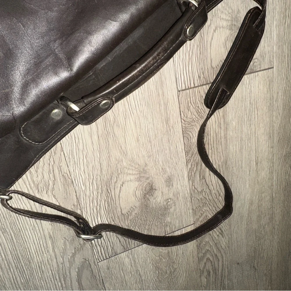 Vintage Heritage Dark Brown Distressed Leather Laptop Briefcase Messenger Bag